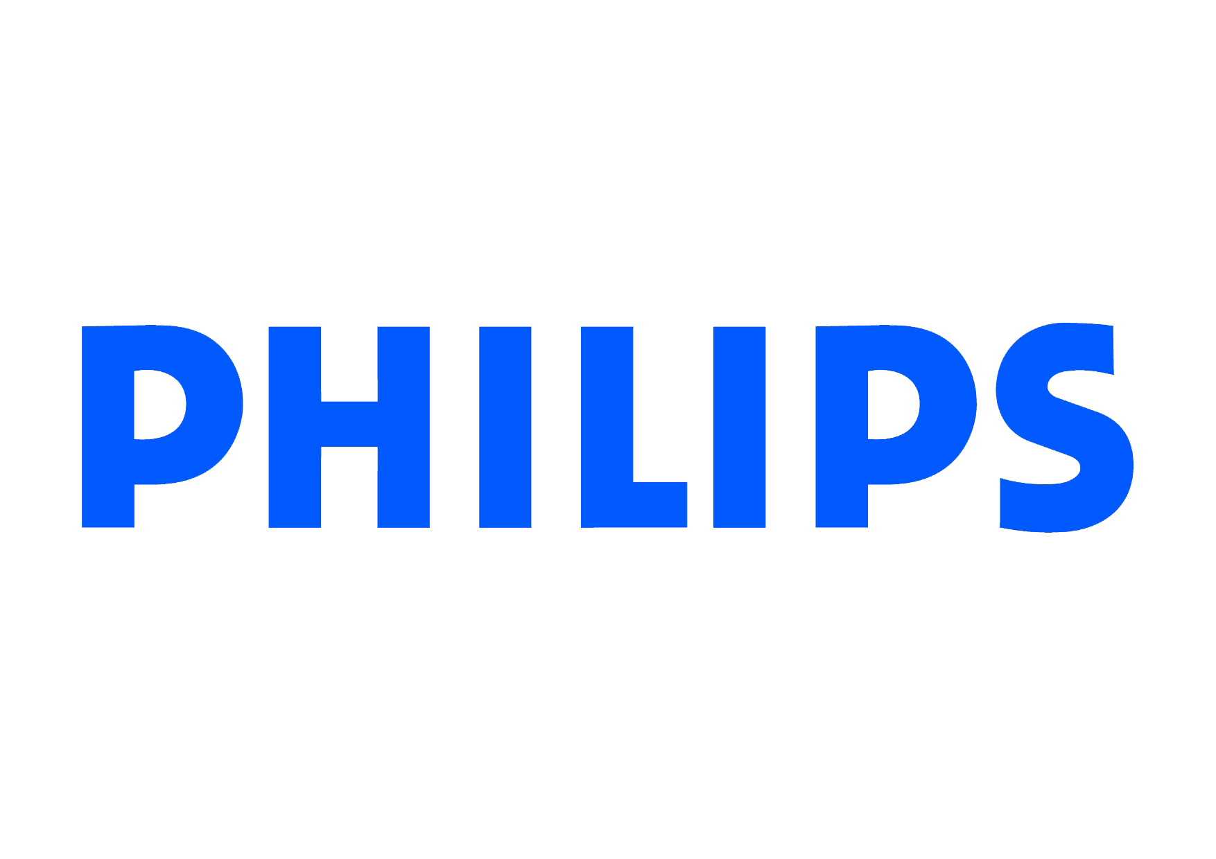 Logo Philips : écriture bleue sur fond blanc